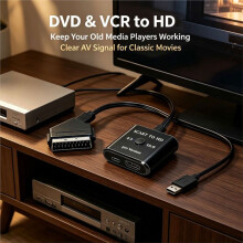 Adaptador de Video y Audio SCART A HDTV 1080P, Adaptador de Señal AV para HD TV DVD HDTV
