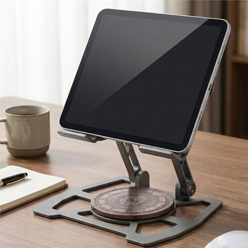 Foldable Metal Tablet Stand with Decompression Tatchet Effect Suitable for Live Streaming Work and Gaming 2