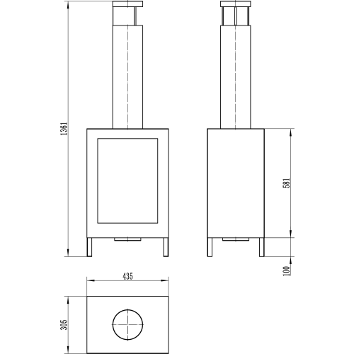Kozen Black Bioethanol Fireplace 1