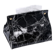 PVC Leather Marble Pattern Tissue Case Box, Container, Napkin Holder, Paper Bag, Cosmetic Box, Pouch Organizer, C