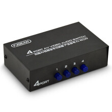 FJGEAR AV Switcher 4 Into 1 Out Av RCA Interface Audio and Video Switcher Multi-Function 4-Way AV Switcher