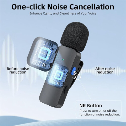 Microfono Lavalier Wireless per , Android, PC, Dispositivi USB-C - Ideale per Registrazione e Streaming BY-V1 2