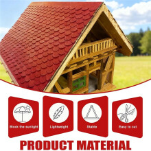 Selbstklebendes Dachpappe für Vogelhäuser, Dachschindeln in Rot, Packung mit 32 (30 X 5 cm & 30 X 11 cm)