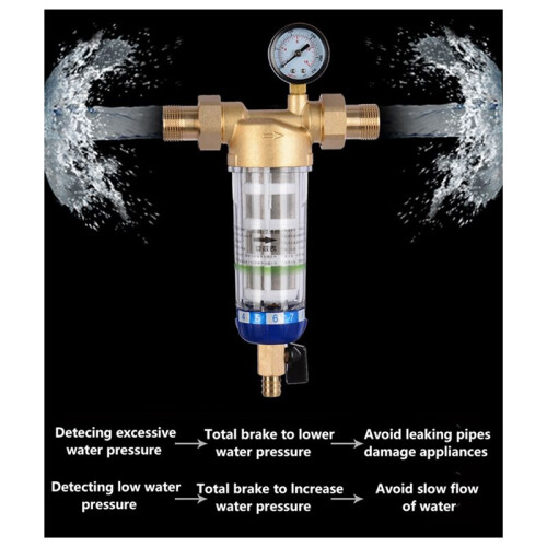 Pre Filter Purifier Whole House Spin Down Sediment Water Filter Central Prefilter System Backwash Stainless Steel Mesh D 2