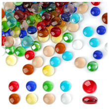 Glass Gems, Mixed Colour Mancala Stones Flat Bottom Marble Beads for Home Decorative Art Vase Filler
