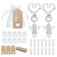 Thank You Gift in Bulk, Angel Keychains Bows Angel Wing Thank You Tags, Guest Return Gifts for Baby Shower