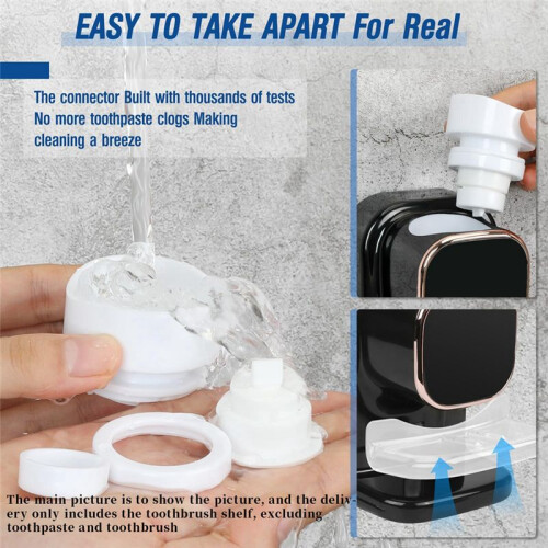 Automatic Toothpaste Dispenser Toothpaste Dispenser for Electric Toothpaste Dispenser Wall Mounted for Bathroom,Black