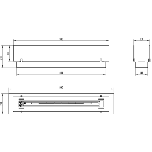 100cm Built-In Bioethanol Fireplace Insert 2