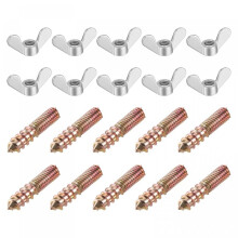 ÉCrous à Oreilles M6, éCrou à Oreilles, Ton Argent, 20 PièCes et Boulon de Suspension M6X30 Mm, Vis à Double TêTe, 20 PièCes