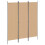 VidaXL vidaXL 3-Panel Room Divider Beige 150 x 180 cm Fabric 1