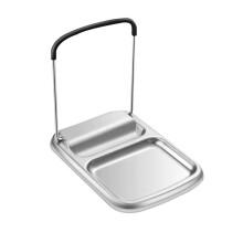Repose-CuillèRe de Cuisine Avec Porte-Couvercle, Repose-Ustensiles de Cuisine Avec éGouttoir, Support Organisateur de Comptoir Pour Louches, Pinces