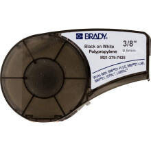 Brady Black on White Polypropylene tape for BMP21-PLUS; BMP21-LAB; BMP21; IDPAL; LABPAL 9.53 mm X 6.40 m