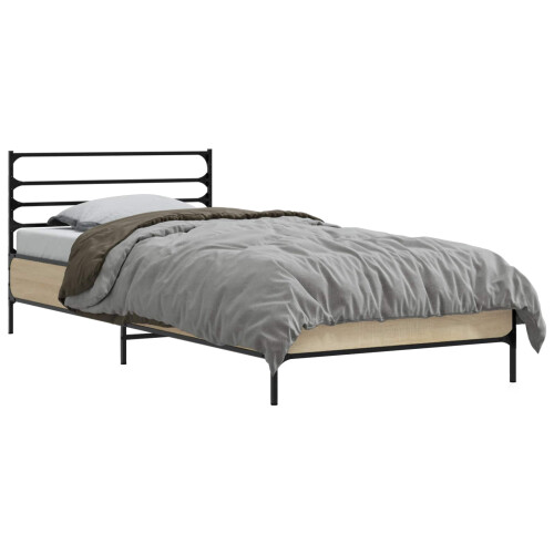 VidaXL vidaXL Bed Frame Sonoma Oak 80 x 200 cm Engineered Wood 1