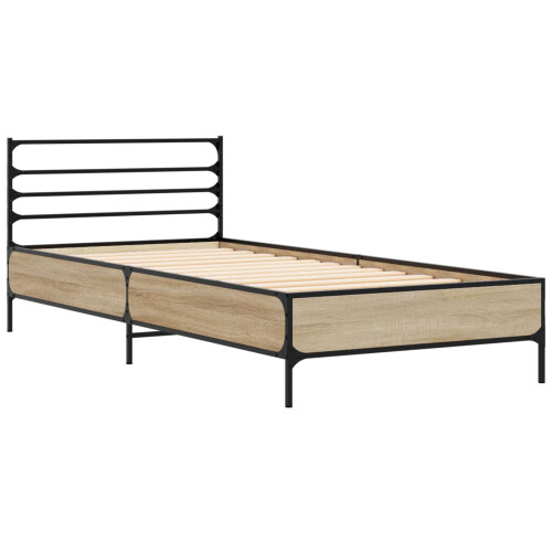 VidaXL vidaXL Bed Frame Sonoma Oak 80 x 200 cm Engineered Wood 2