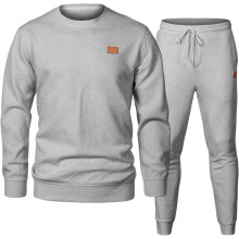 Komplet Dresowy Męski Sportowy Bluza i Spodnie Stylowy Wygodny Szary L