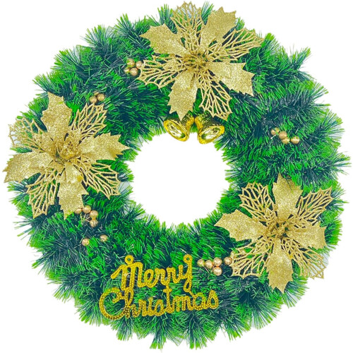 Couronne de Noël Décorative 15 pouces 38 cm Verte