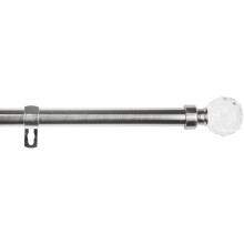 Karnisz Metalowy Teleskopowy Regulowany Dekoracyjny Srebrny 160-310cm