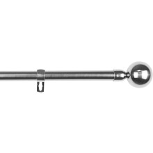 Karnisz Pojedynczy Regulowany Metalowy Wytrzymały Srebrny 160-310 cm