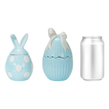 Zestaw 2 Wielkanocnych Świec Zapachowych w Ceramicznych Jajkach Błękitne