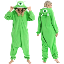 Pijama Kigurumi Onesie para Mujer, Disfraz de Mike Wazowski, Verde, Talla S
