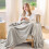 Couverture Sherpa Douce et Chaude 150x200 cm Gris 2