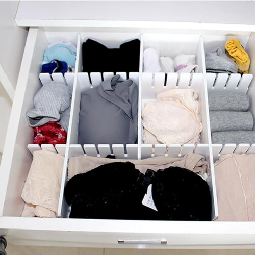 Przegrody do Szuflad Organizer Modułowy Regulowane 34 Szt 47x5 cm Biały 1