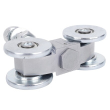 2PCS DL111-STW Ruedas de Rodillo de Pista para Puertas Deslizantes de Granero o Cobertizo con Canal de Soporte de Riel de Caja