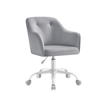 Swivel Office Chair - Linenette Fabric - Dove Grey - Ergonomic Design, Height Adjustable