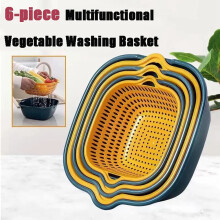KöRbe Obst Waschen Korb Multifunktionaler Ablauf Korb Stapelbare SpüLen KüChen Sieb Set zum Abtropfen D