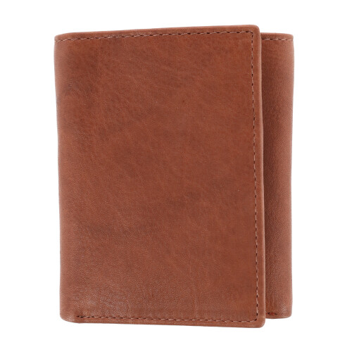 CTM Men's American Bison Leather RFID Trifold Wallet