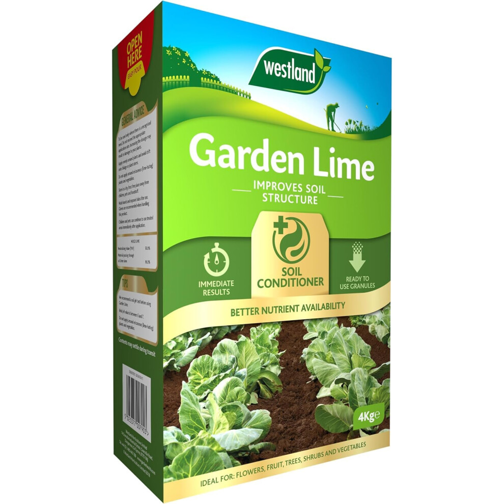 Westland Garden Lime 4Kg Soil Conditioner For Lawns And Garden Soil