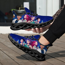 (WHITE1, 28) Kinder-Eltern-Kind-Schuhe für den Frühling, Cartoon-Charakter-Druck, leichte Turnschuhe, atmungsaktiv, flacher Absatz, Schnür-Casua