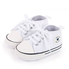 (16, 7-12months) New Baby Shoes Boys Girls Classic Canvas Casual Sneakers Spring Newborn First Walker Toddler Soft Sole Non-Slip Walking