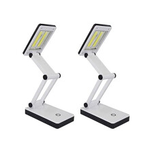 2X Super Bright COB LED Portable Desk Lamp Foldable Press Sensitive Control Battery and USB Powered (No Battery)