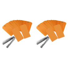 200 Stück 4 3/4 Zoll X 2 3/8 Zoll Kunststoff-Versandetiketten mit DräHten, Leere Beschriftungsetiketten, Wasserdichte Hängeetiketten (Orange)