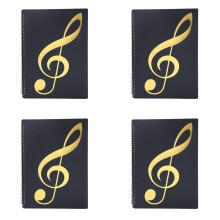 4X Sheet Music Folder, 60 Pages, Sheet Music/Holder,Fits Letter Size A4, Writable & Detachable Choir Folder (Black)