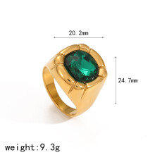 (1) Stilvoller und exquisiter quadratischer Zirkon-Ring aus Edelstahl, hochwertiger, wasserdichter Damenschmuck