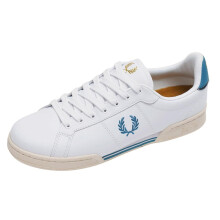 (6.5 UK, White) Fred Perry Mens Bay Ocean Logo Leather Trainers