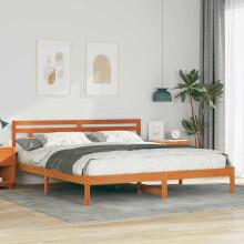 vidaXL Bed Frame Brown 200 x 200 cm Solid Pine Wood