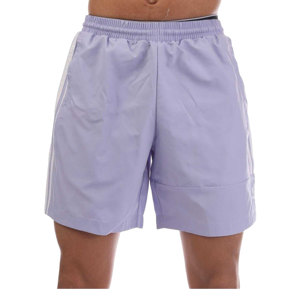 Adidas (S, Purple) Mens 3 Stripes Swim Shorts