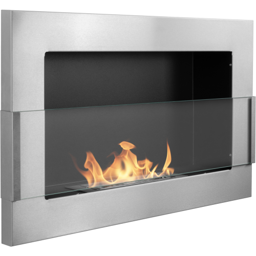 65cm Inox Bioethanol Wall Fireplace