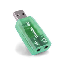 2X Carte Son USB Carte Son Externe USB Vers Adaptateur Audio Stéréo 3,5 mm pour Win 7 8 Haut-Parleur Android Casque D'Ordinateur Portable Vert