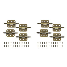 8 PCS Hinges Antique Bronze Retro 6 Holes Hinges Hardware with 24 PCS Screws for Wooden Jewelry Box Cabinet