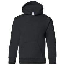 (L, Black) Gildan Heavy Blend Childrens Unisex Hooded Sweatshirt Top / Hoodie