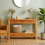 VidaXL vidaXL Console Table Natural 115 x 32 x 76 cm Solid Mahogany Wood 2