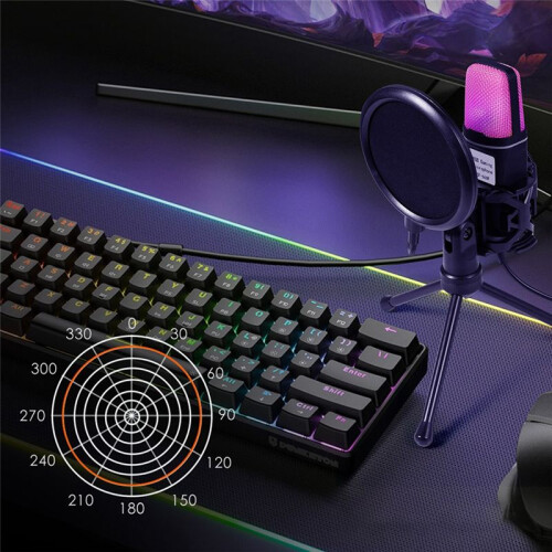 SF666R USB Microfoon RGB Condensator Microfoon Gaming Microfoon voor Podcast Opname Studio Streaming Laptop Desktop PC 1