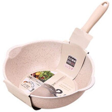 Thickened Bottom Stone Frying Pan Multifunction Non-Stick Pans Deep Nougat Pot Mouth Wok Pan 20cm