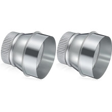 2X Réducteur de Conduit de 5 à 4 Pouces, Adaptateur de Conduit D'Air en Acier Galvanisé, Raccord de Tuyau Rond Serti, Raccord de Raccord