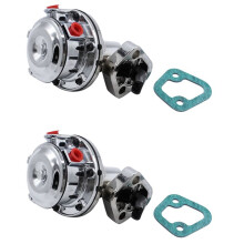 2X pour Pompe à Carburant MéCanique Chevy Small Block V8 - 2 Soupapes 80 GPH 8 PSI - SBC (262-400) Chrome Accessoires de Voiture
