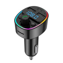 G67 Auto MP3 prehrávač Bluetooth Handsfree hovory USB karta zapaľovač auto FM vysielač gombík s atmosférickým svetlom